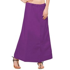Women's Saree Stitched Cotton Inskirt Free Size Underskirt Petticoat Purple