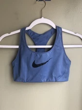 Nike Womens Dri-Fit High Support Yoga Sports Bra Blue Size: S
