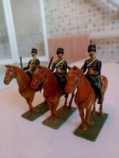 3 x H M of Great Britain Painted Metal Mounted Hussar Toy Soldiers (ZZZ)