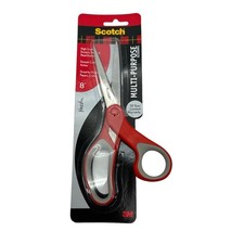 Scotch Multi-Purpose Stainless Steel Scissor, 8-Inches 1428 8" Red Gray