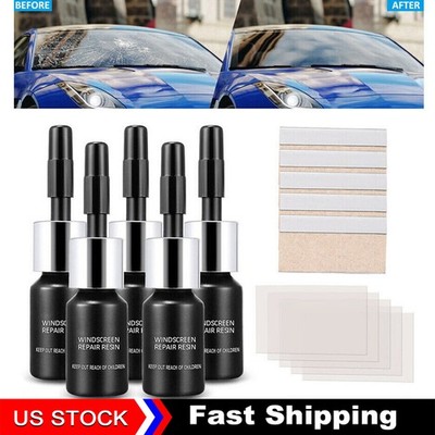 5x Automotive Glass Nano Repair Fluid Car Windshield Resin Crack Tool Kit DIY