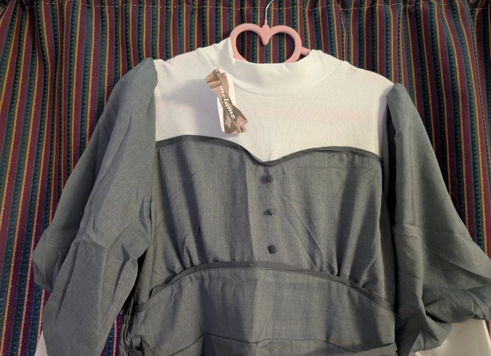 Vestido Maki Melume Shimamura Aoki Misako Colaboración Gris Lolita Moda Japonesa Foto 4 de 4