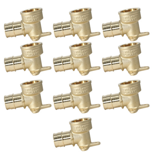 10 Pack  XFITTING 1" Pex A x 1" Female NPT Drop Ear Elbow, F1960 Expansion