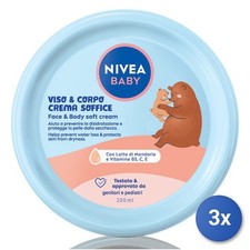 3X Nivea Baby 200 Ml Soft Cream Jar 80529