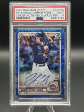 2020 BowmanChrome 1st Pete Crow-Armstrong Blue Wave Refractor Auto /150 PSA 9