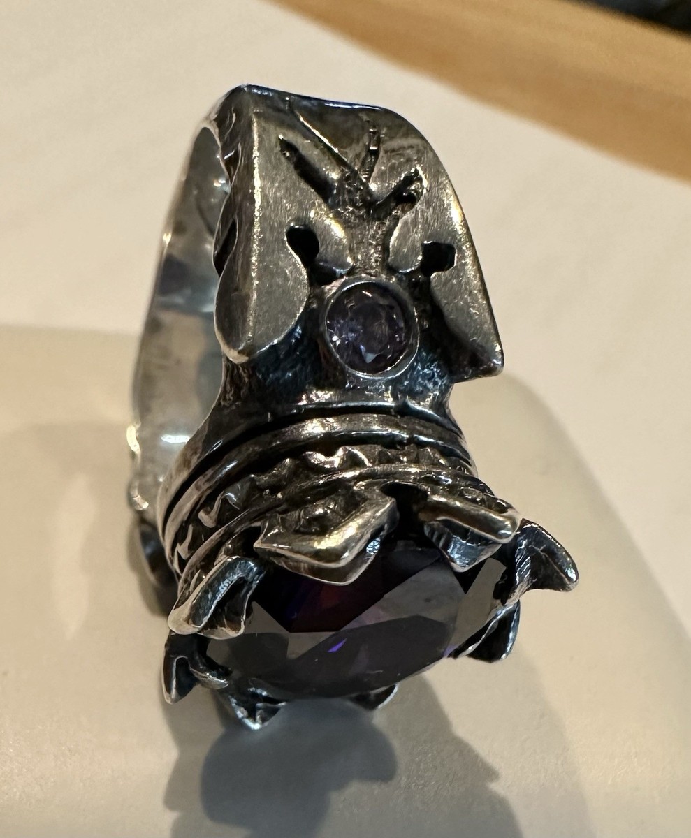 King Baby Studio Crown Ring Purple Cubic Iconic Size 8 .925