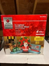 Home Accents 9 ft Animated Lighted Christmas Wheel Airblown Inflatable NIB