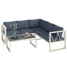 Image of Outsunny 5 Seater Sectional Outdoor Sofa Set with Loveseats for Garden Grey