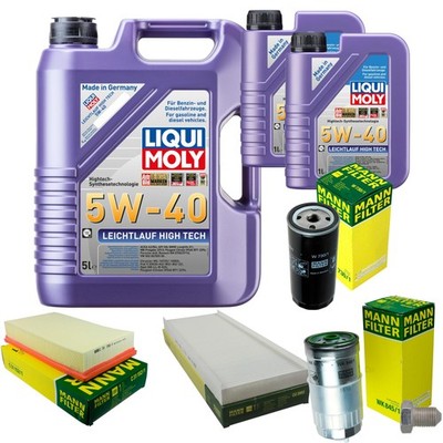 MANN Inspektionspaket 7 L LIQUI MOLY Leichtlauf High Tech 5W-40 für Audi 80 8C