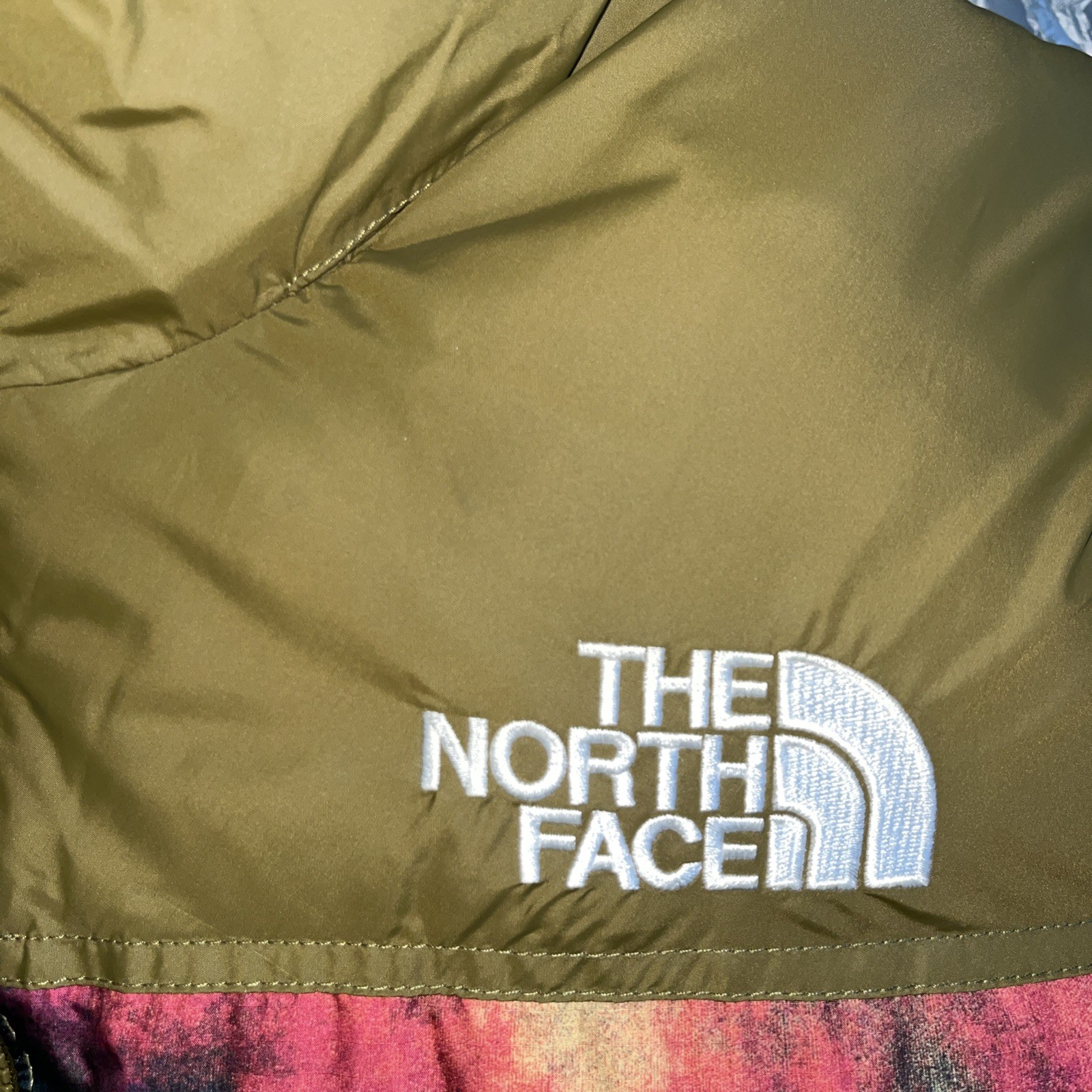 The North Face 1996 Series Letter Logo Printed Tie-Dye Pattern Zip-Up Stand 4
