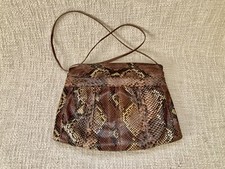 Vintage Varon Bag Snakeskin Purse Brown Leather Crossbody Purse 1970's