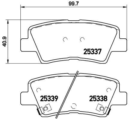 Rear BREMBO P 30 067 Brake Pad Set, disc brake for BAIC,DODGE,HYUNDAI,HYUNDAI (B