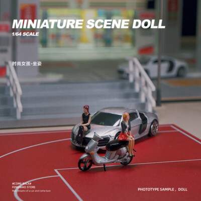 1/64 Diorama Garage Figure Model Outdoor Backdrop Resin Doll Display Scene Model