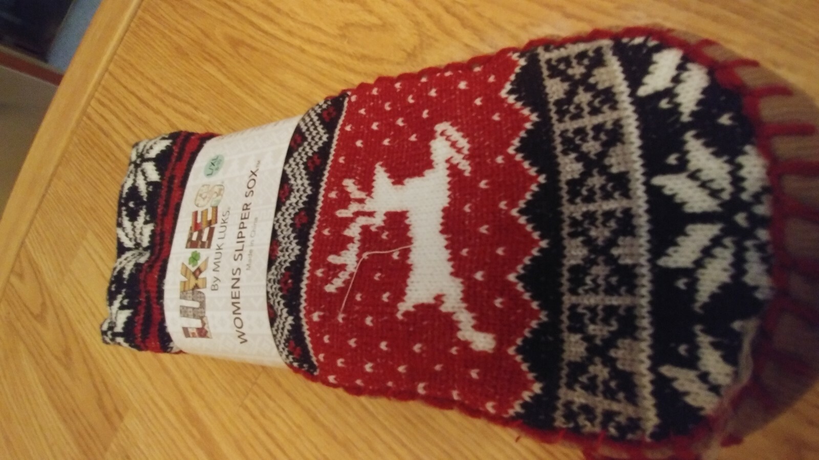 SAOLA Bellissime calze ciabatte in maglia nuove con etichette di Muk Luks metà polpaccio S M (5 7) con suola gripper