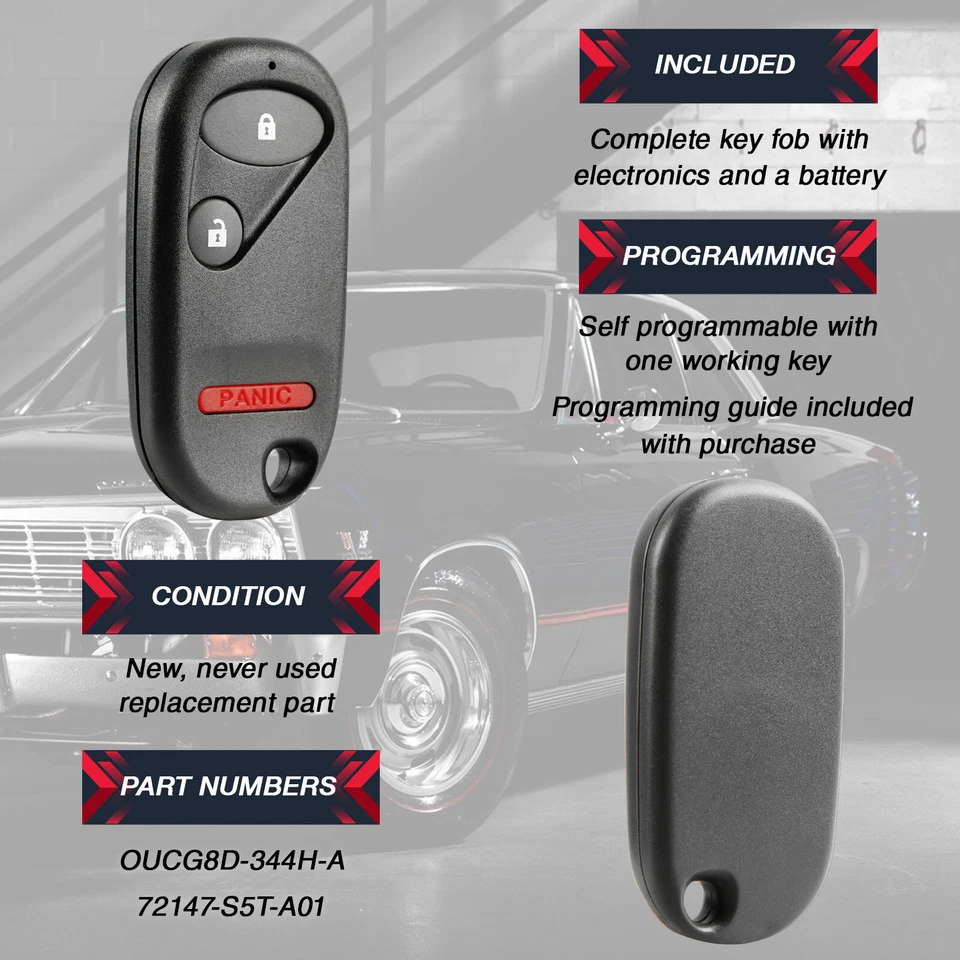 2 For 2005 2006 2007 2008 2009 2010 2011 Honda Element Keyless Remote Key Fob - Image 4 of 4