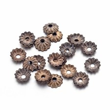 300PCS Antique Bronze Iron Flower Bead Caps Nickel Free 5x1.5mm Hole 1mm