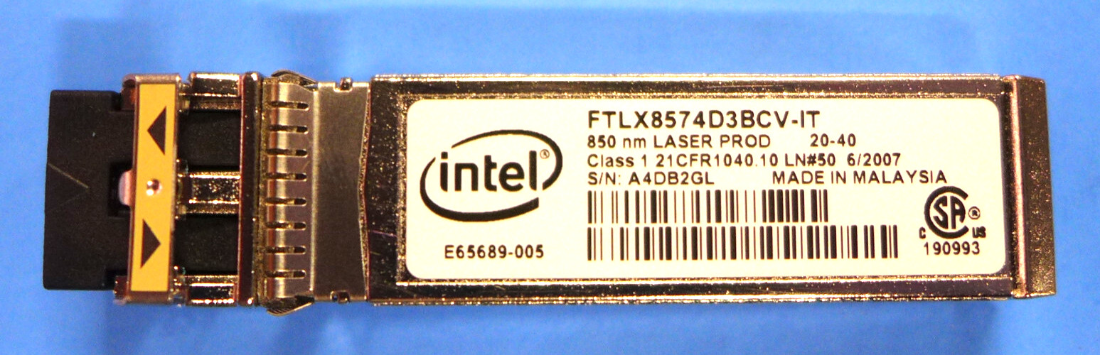 NEW Intel 10GB FC SFP 850nm Transceiver Module FTLX8574D3BCV-IT. Available Now for $17.99
