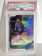 REMY MARTIN 2022-23 BOWMAN U SILVER PRIZM 1ST PROSPECT AUTO PSA 10  pop1
