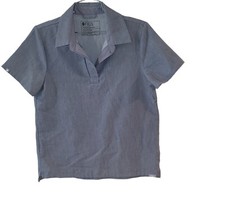 Figs short sleeve scrub top polo shirt size S Grey W21SW1053 PO 3585