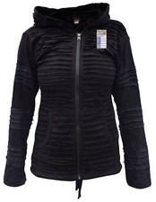 Cotton Psychedelic Razor Cut Slashed Ribs Pointed Elf Pixie Hood Jacket Coat