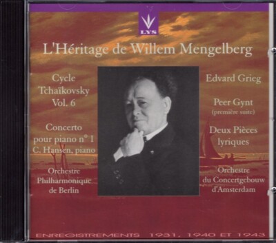 CD L'Heritage de Willem Mengelberg - Cycle Tchaikovsky Vol. 6 Grieg - New Sealed