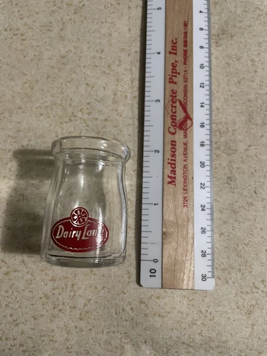 Vintage Glass advertising Dairy Lane Milk Samplers bottles