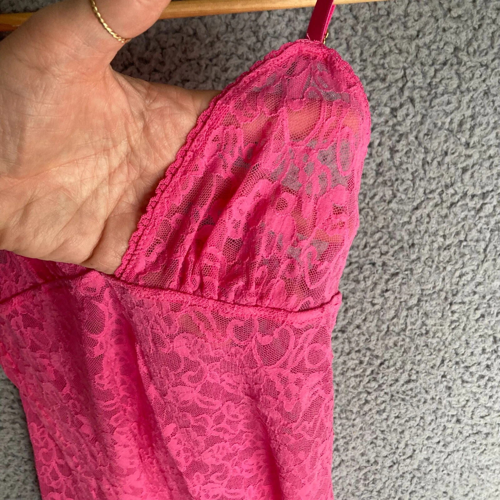 UNDERCOVER Victoria Secret Vestito Slip M Baby Doll Cami Trasparente Pizzo Civetta Lingerie Top