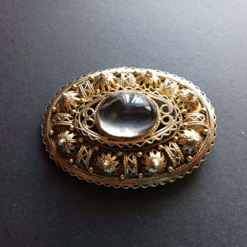 Antique Victorian Gold Gilt Silver Brooch Pendant 