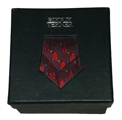 BIJOUX TERNER New Original Box Red Mens Tie Neck Silk