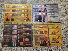 12 BILLS TRUMP VANCE MAGA Gold Banknote Foil Embossed Commemorative NEW 3 EACH