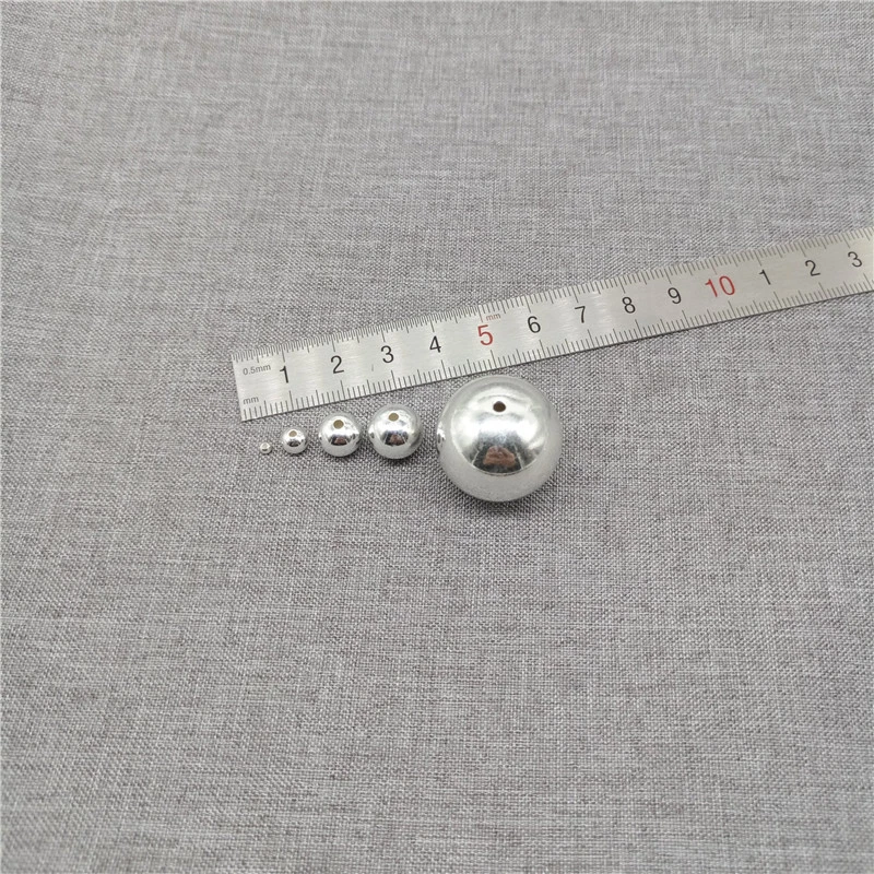 Cuentas de bola redondas lisas sin costuras de plata de ley 925 a granel de 2 mm a 22 mm Foto 2 de 4