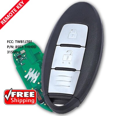 2 Button Smart Remote Key Fob for Nissan Micra K13 March K13 - TWB1J701 315MHz
