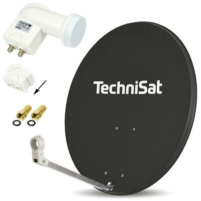 Digitale SAT Anlage   TechniSat 80cm Spiegel Schüssel + Opticum Twin LNB 4K UHD