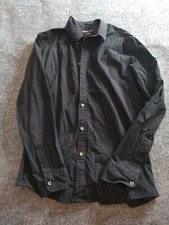 Michael Kors Dress Shirt Mens Large Black Long Sleeve