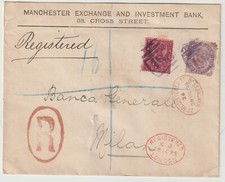 1893 =498= GRANDE NUMERO MANCHESTER PMKS EXCHANGE & INVESTMENT BANK REG ITALIA
