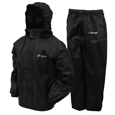 Men's Classic All-Sport Waterproof Breathable Rain Suit with Hood,2X-Large,Black