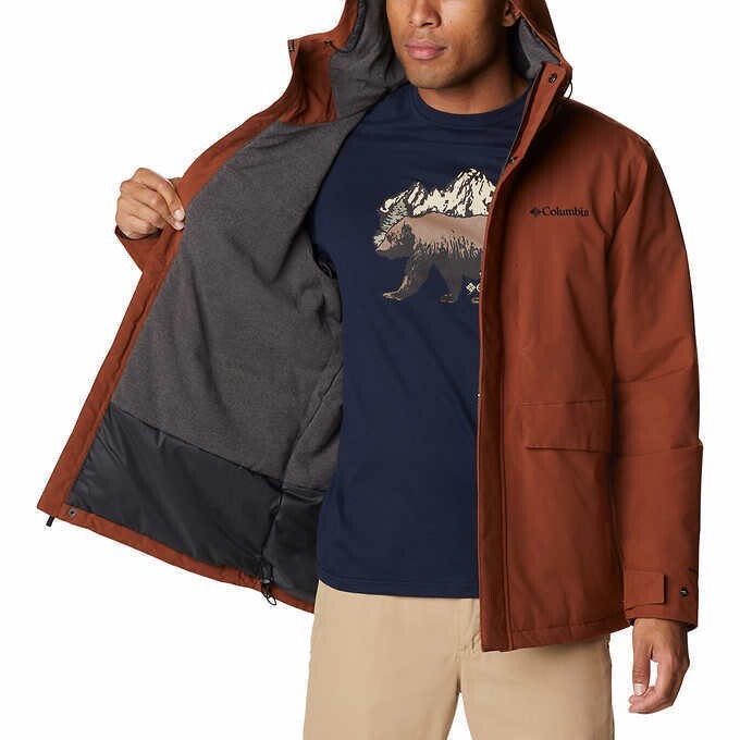 Columbia Men's Fleece Lined Canvas OmniTech Insulated Jacket, Dark