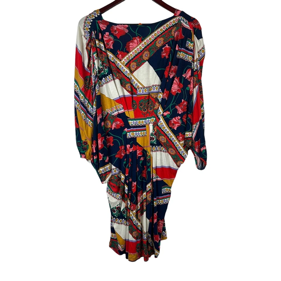 VOOM by Joy Han Size medium Dress USA Blouson Mini Multicolor Floral Kaftan - Image 4 of 4