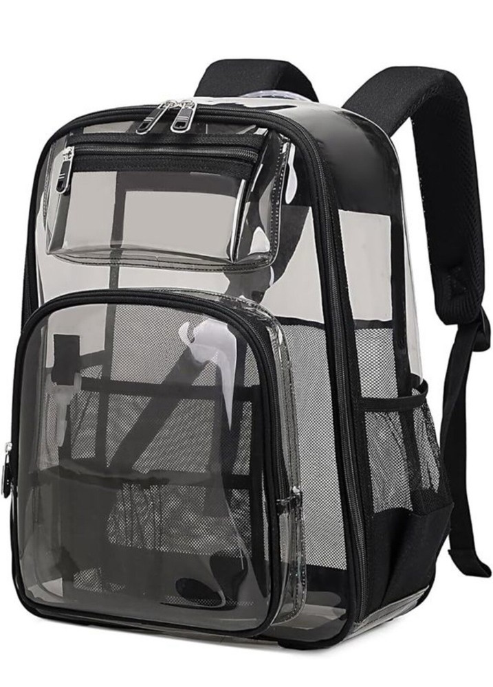Clear Backpack Heavy Duty TPU School Book Bag Stadium Approved Quick Security!
