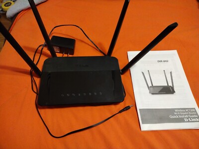 D-Link DIR-842 Wi-Fi Router, bundled with power adapter and guide