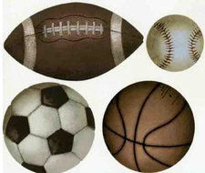 Sports Wall Decals Football Basketball Baseball Soccer Ball Wallpaper Cutouts