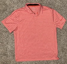 Nike Dri-Fit Polo Shirt Golf Mens XL Red White Striped Stretch Performance