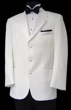Men's White Tuxedo Dinner Jacket DJ Wedding Groom Prom Mason Cruise Formal USA
