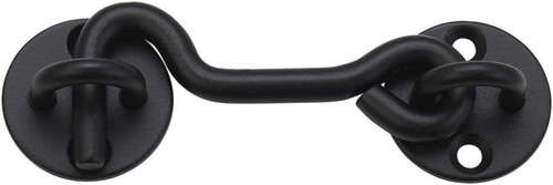 5 Pack 4" Black Privacy Hook & Eye Latch - Heavy Duty Door Locking Solution - Picture 3 of 7