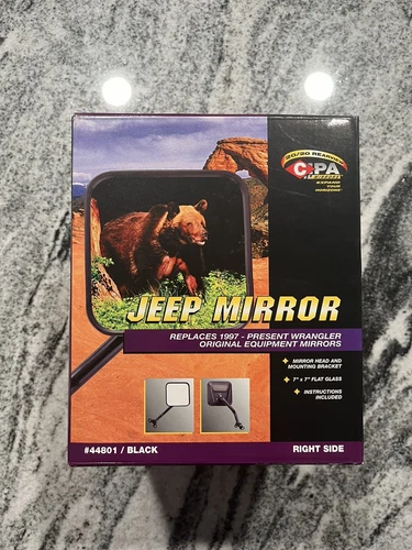 Jeep Mirror. Replaces 1997-Present Wrangler. Original Equipment Mirrors