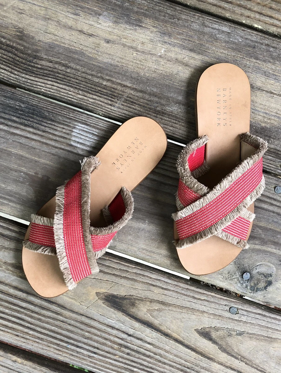 Barneys New York slip on sandals Barneys New York Metallic Silver Woven Slip On Almond Toe  main image 3