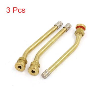 3 Pcs Brass 60 Degree Angle Bent Tyre Tire Valve Stem Cap for Tubeless Truck