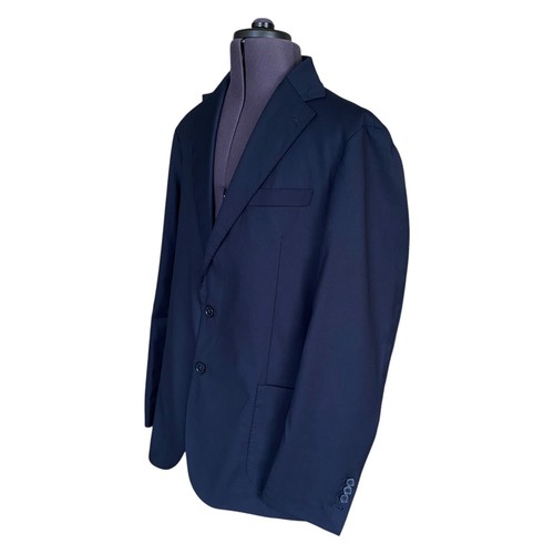 Linea Sartoriale Giacca Tuta Blu Navy Lana 2 Bottoni Parzialmente Foderata Uomo UK46R - Foto 2 di 16