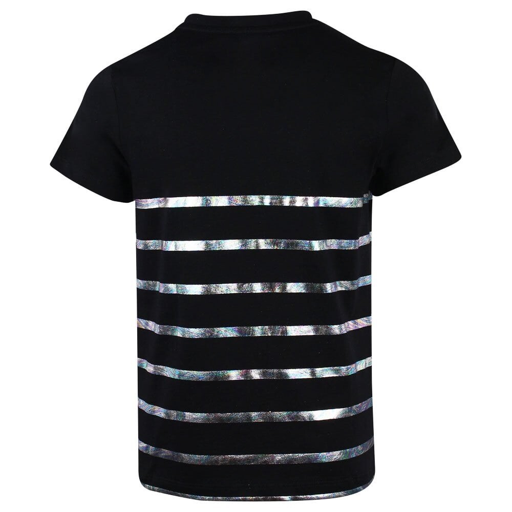 Balmain 183324 Black Logo Striped T-shirt kids size 4 Y | eBay