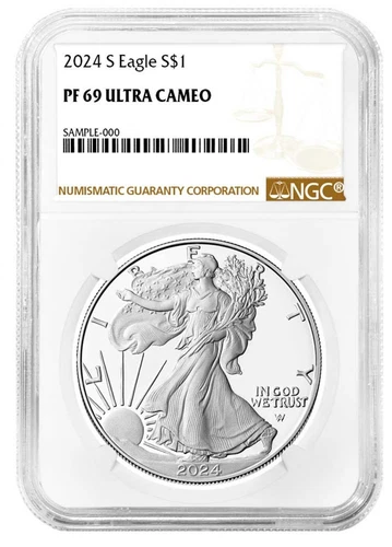 2024 S 1oz Silver Eagle Proof NGC PF69 Ultra Cameo - Brown Label